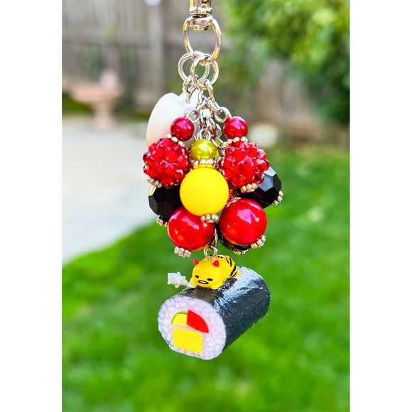 Gudetama Oni Sushi Rement Keychain Purse Bag Charm - Picture 3 of 5